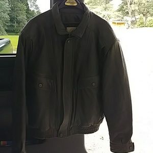 Brown leather jacket